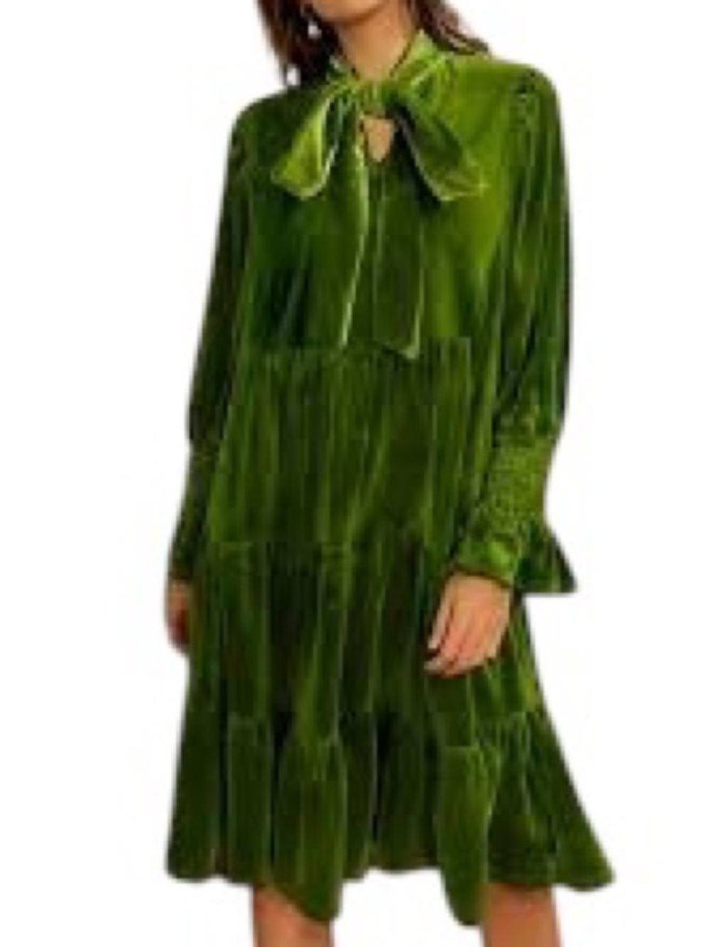 🌹TEMU🌹VINTAGE BOW VELVET MIDI DRESS. NWOT. - Picture 11 of 11